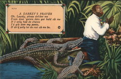 A Darkey's Prayer Black Americana Postcard Postcard Postcard