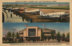 La Guardia Field and Administration Building, New York Municipal Airport Postcard