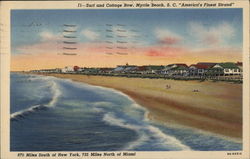 Surf and Cottage Row, "America's Finest Strand" Myrtle Beach, SC Postcard Postcard Postcard