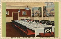 Highland Hotel - Dining Room Springfield, MA Postcard Postcard Postcard