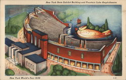 New York State Exhibit Building and Fountain Lake Amphitheatre 1939 NY World's Fair Postcard Postcard Postcard