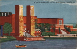 Boat Landing Pylons, Electrical Building Postcard