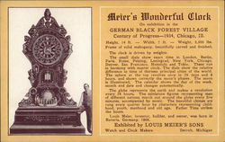 Meier's Clock - German Black Forest Village 1933 Chicago World Fair Postcard Postcard Postcard