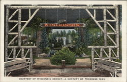 Wisconsin Exhibit 1933 Chicago World Fair Postcard Postcard Postcard