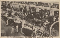 Chevrolet's Automobile Assembly Line-General Motors Building, Century of Progress Postcard