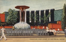 Fountain and Court of Electrical Group 1933 Chicago World Fair Postcard Postcard Postcard