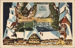 Village of the German Black Forest, Clad in Snow Postcard