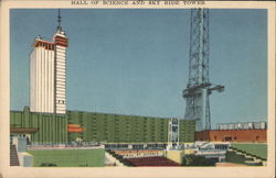 Hall of Science and Sky Ride Tower 1933 Chicago World Fair Postcard Postcard Postcard