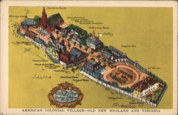 American Colonial Village Postcard