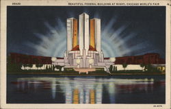 Federal Building at Night Postcard