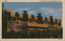 Mayan Temple 1933 Chicago World Fair Postcard Postcard Postcard