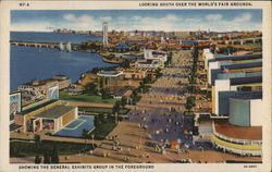 Looking South over World's Fair Grounds 1933 Chicago World Fair Postcard Postcard Postcard