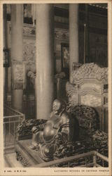 Laughing Buddha in Chinese Temple 1933 Chicago World Fair Postcard Postcard Postcard