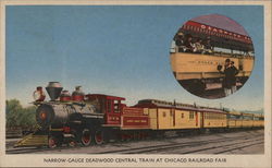 Narrow-Gauge Deadwood Central Train at Chicago Railroad Fair Postcard