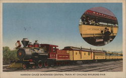 Narrow-Gauge Deadwood Central Train At Chicago Railroad Fair 1949 Chicago Railroad Fair Postcard Postcard Postcard