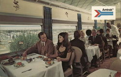 Amtrak Dining Car Trains, Railroad Postcard Postcard Postcard