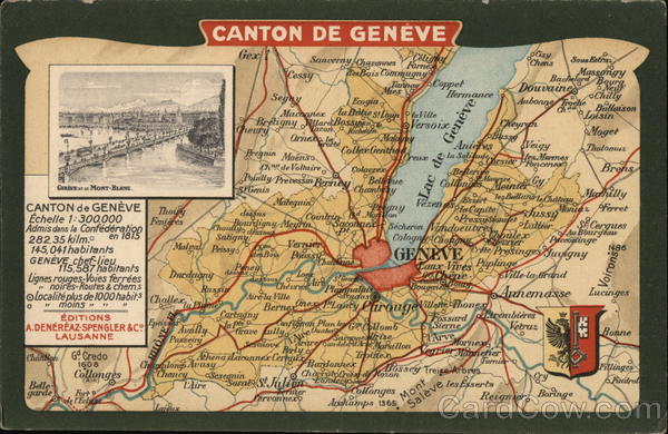 Map of Canton of Geneva, Switzerland