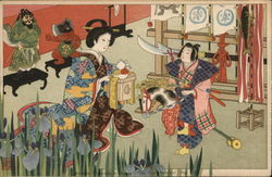 Ancient Customs in Japan - The Boys Festival Postcard Postcard