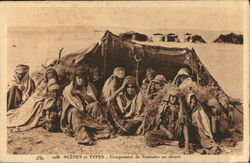 Scenes et Types - Campement de Nomades au Desert Postcard