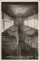 Interior of an Imperial Airways Passenger Aeroplane Princess Mary Aircraft Postcard Postcard