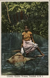 Country Washer Woman, Trinidad. B.W.I Caribbean Islands Postcard Postcard