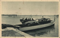 Motorboat Transport for Automobiles from Lido San Giuliano Postcard