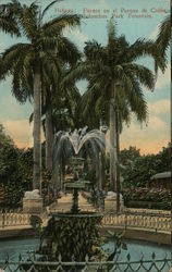 Columbus Park Fountain Havana, Cuba Postcard Postcard Postcard