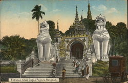 Shwe Dagon Pagoda - Entrance Yangon, Myanmar Southeast Asia Postcard Postcard