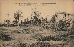 The Great War 1914-17 - Battle of the Somme - General view of Curlu's ruins France Postcard Postcard