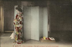 Bride After Ceremony in Traditional Dress Japan Postcard Postcard