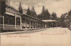 Weinbrunnen mit Trinkhalle Postcard