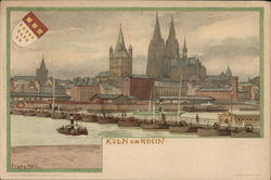 Cologne Cathedral and River Rhine Germany Postcard Postcard