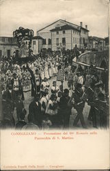 Processione del Sto. Rosario nella Parrocchia di S. Martino Conegliano, Italy Postcard Postcard