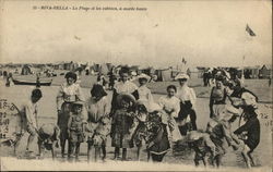 La Plage et Les Cabines, a Maree Haute Postcard