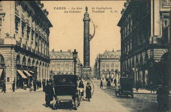 La Rue de Castiglione, La Colonne Vendome Paris, France Postcard Postcard