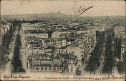 Panoramic View of City Paris, France Postcard Postcard