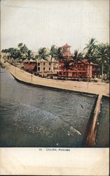 View of Town Colon, Panama Postcard Postcard