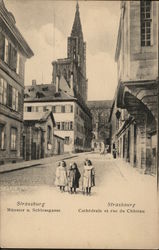 Cathedrale et Rue du Chateau Postcard