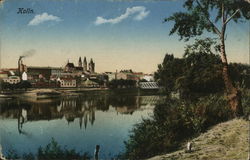 View of Town and River Kolin, Czech Republic Eastern Europe Postcard Postcard