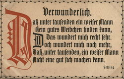 German WWI Card: "Vermunderlich" Postcard