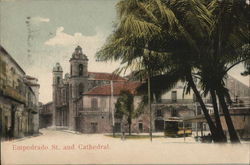 Empedrado Street and Cathedral Havana, Cuba Postcard Postcard