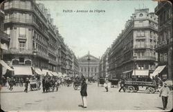 Paris - Opera Avenue France Postcard Postcard