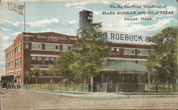 Sears Roebuck and Company Warehouse Dallas, TX Postcard