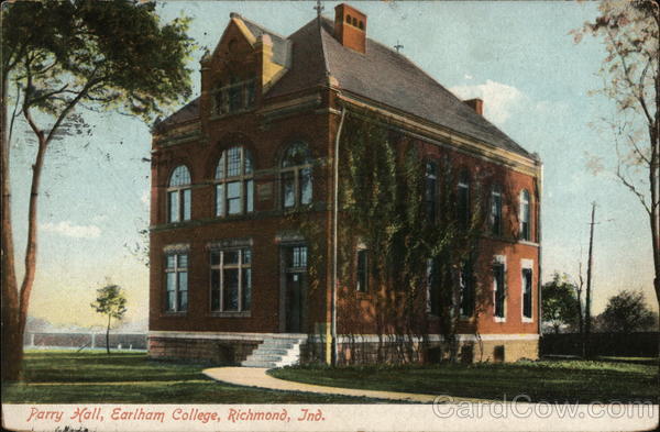 Parry Hall, Earlham College Richmond, IN Postcard