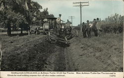 Grading Roads in Illinois with an Aultman-Taylor 30-60 Gas Tractor Postcard Postcard Postcard