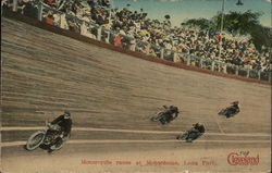 Motorcycle Races at Motordome, Luna Park Postcard