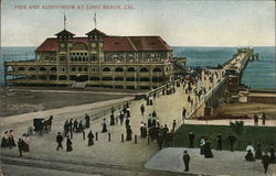 Pier and auditorium at Long Beach, Cal. California Postcard Postcard Postcard