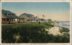 Bay Front - Looking West - Fire Island Beach Saltaire, NY Postcard Postcard Postcard