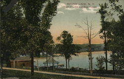 View of Lake and Boat House Postcard