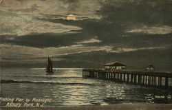 Fishing Pier, by Moonlight Postcard